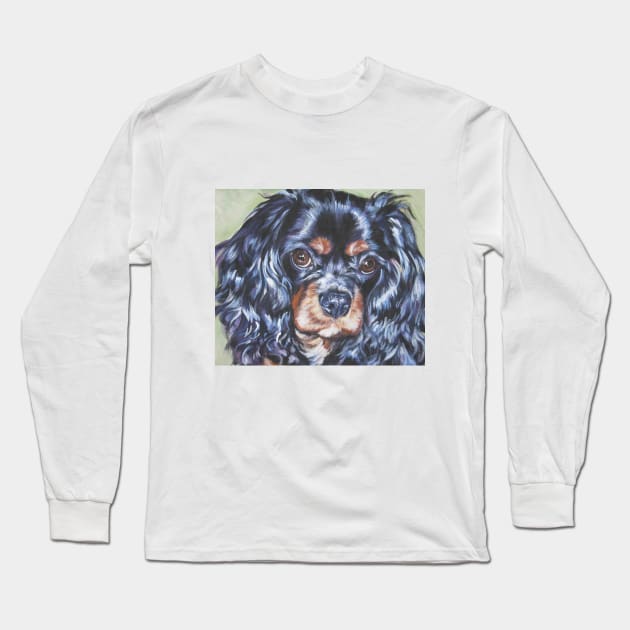 cavalier king charles spaniel fine art painting Long Sleeve T-Shirt by LASHEPARD